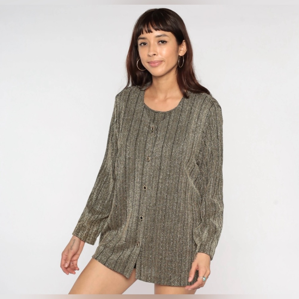 Alfred Dunner gold metallic sweater - Picture 4 of 12